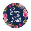Darling Souvenir 45 Pcs Round White Floral & Vines Border Save The Date Wedding Stickers-1.6 Inches