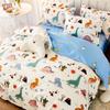 Cute Cartoon Dinosaur Single Duvet Cover Set for Kids, Bedding Set with Zipper, Microfiber Duvet Cover Set and Pillowcases 75*50