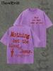 Y2kvintage Shirts Unisex Style Nothing But The Blood Of Jesus Print Washed Thickened Cotton Tshirt  Creative Design Unisex Ca