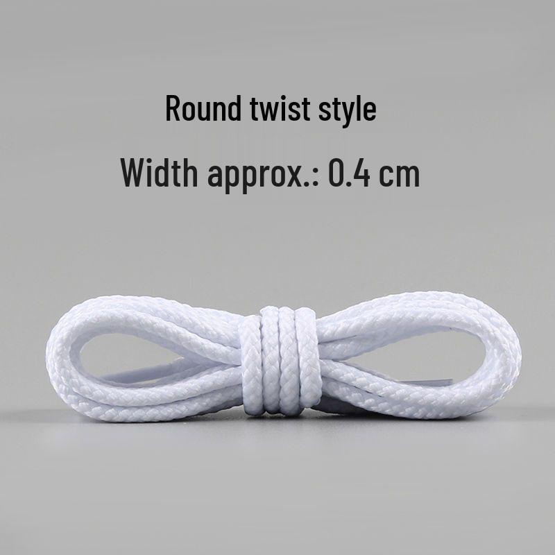 Unisex White Canvas Sneakers with Cotton Flat Shoelaces - Semi-Circular Style