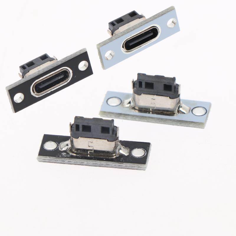 USB C 31 Female Connector with Screw Mount for DIY Electronics Secure Interface Quick Panel Installation
