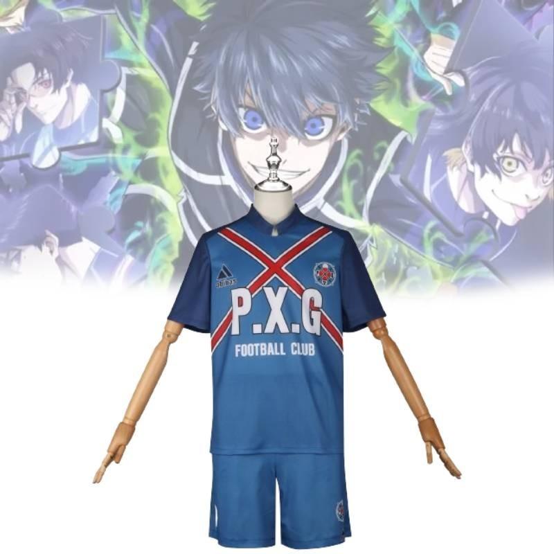 Blue Lock Cosplay Atletisch Korte Mouw Wedstrijdshirt Rin Itoshi Middelbare School Sportset Shido Ryusei Anime Outfit Voor Spel Rollenspel