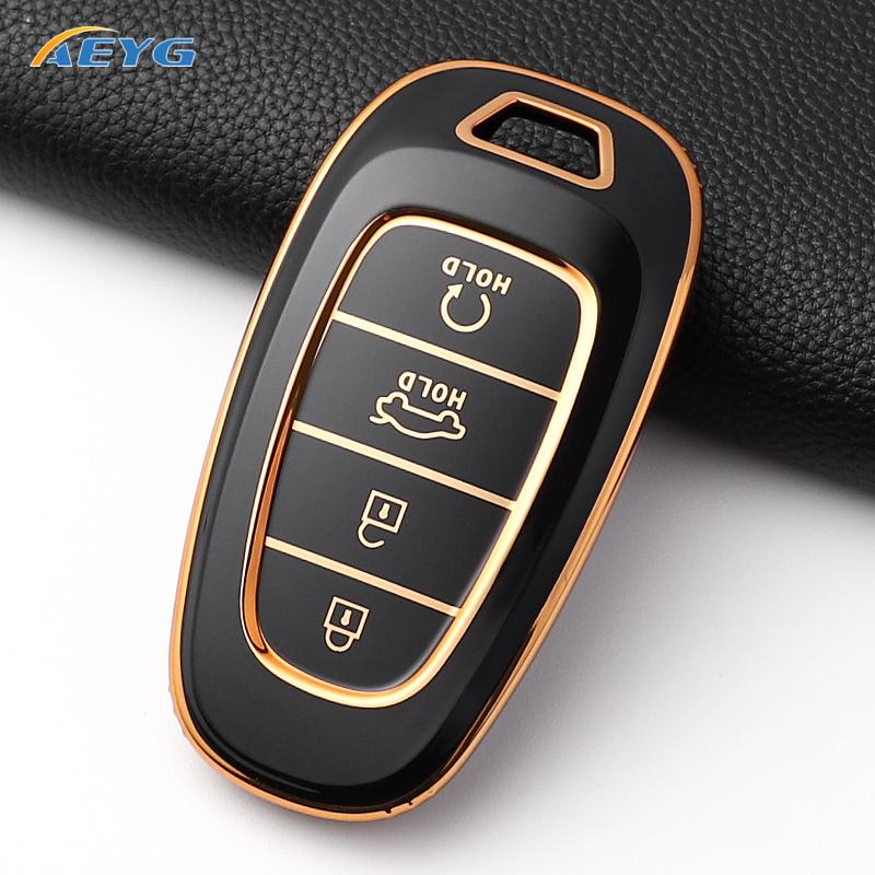 Fashion Soft Tpu Car Key Case Cover Shell For Hyundai Santa Fe Tucson Nexo Nx4 Atos Prime Solaris Key Fob Accessories
