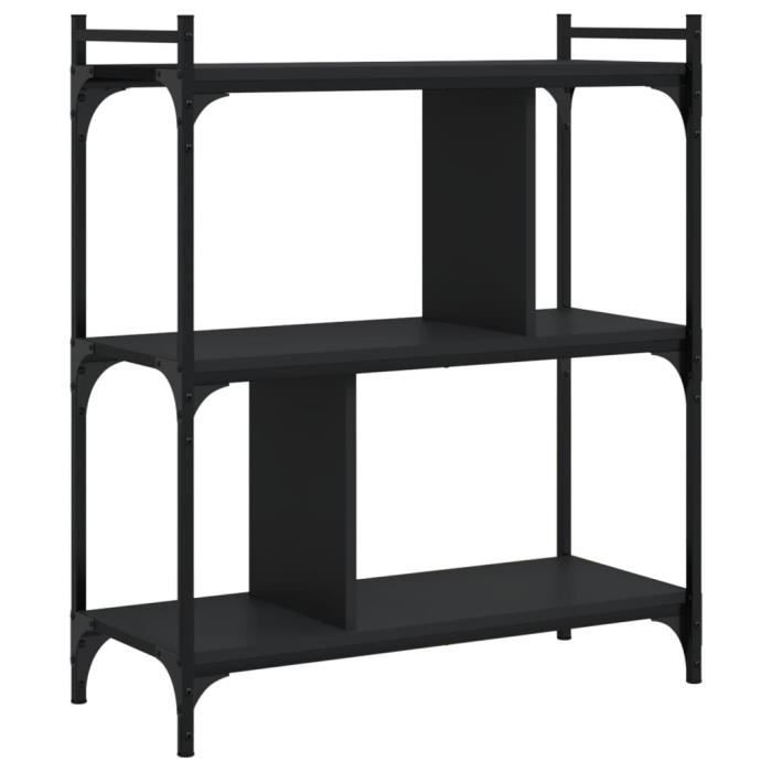 VidaXL 3-Tier Bookcase Black 76x32x88 Cm Engineered Wood 833930