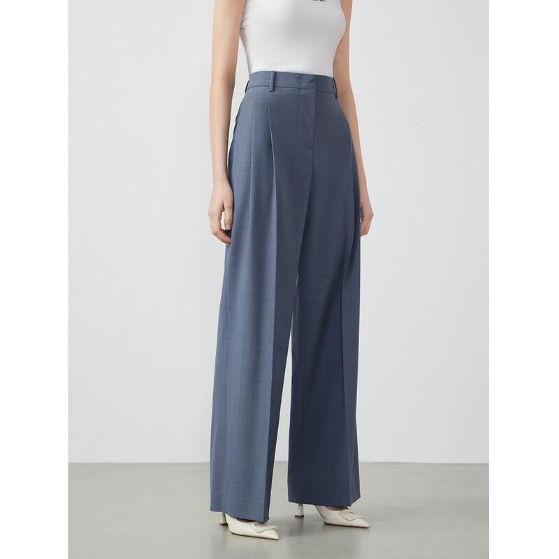 

LANCY Брюки кэжуал из чистой шерсти свободного прямого кроя 2XL