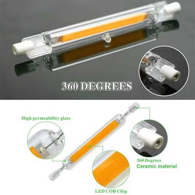 1-10Pcs Dimmable R7S COB LED Glass Tube 78MM 118MM 7W 15W 28W LED Light Bulb J78 J118 110V 220V LED Lamp Warm/Cool/Neutral Light