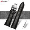 Correa de reloj 23 mm 24 mm 26 mm 28 mm de ancho grande Negro marrón Para hombre Cocodrilo Piel Genuina Correa de reloj Banda pulseras envío gratis
