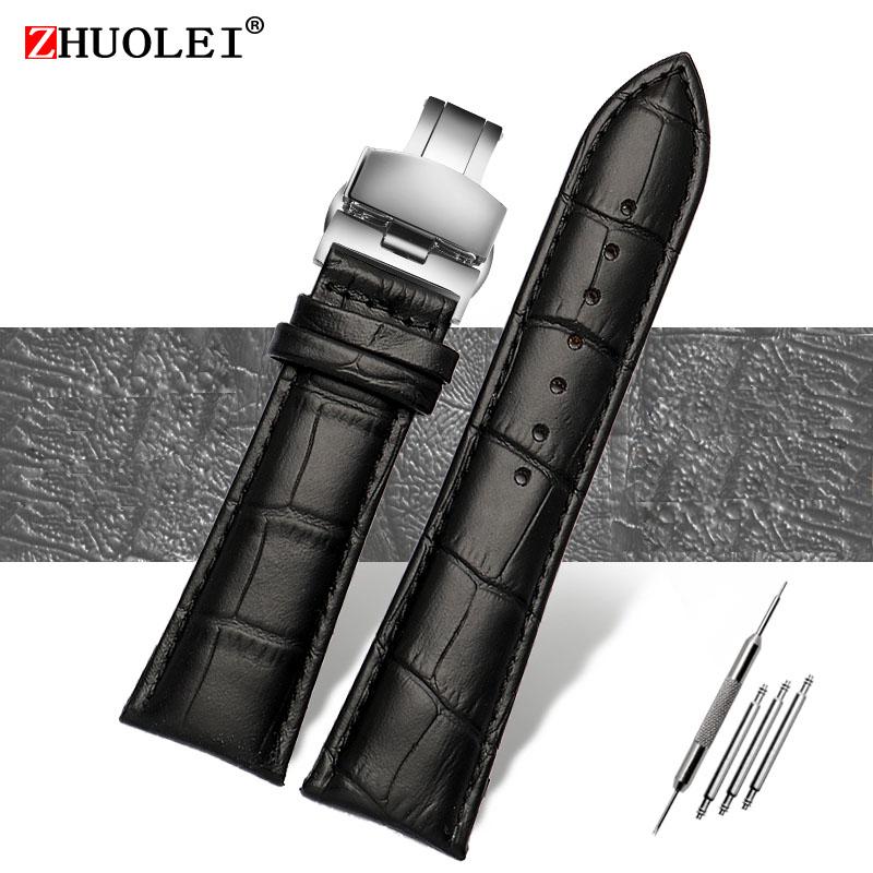 Correa de reloj 23 mm 24 mm 26 mm 28 mm de ancho grande Negro marrón Para hombre Cocodrilo Piel Genuina Correa de reloj Banda pulseras envío gratis