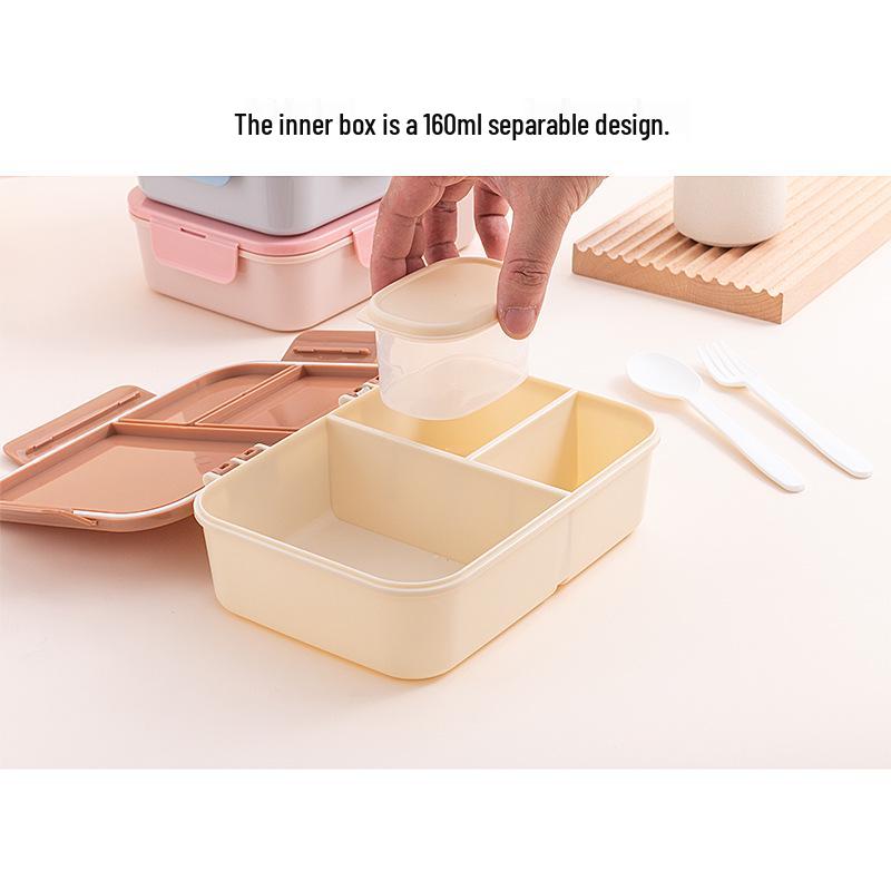 Portable Flip-Top Compartmentalized Microwaveable Bento Lunch Box