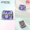 Silver 925 Van Gogh Heart Colorful Butterfly Beads Luminous Firely Charms Fit Bracelet for Women DIY Fine Jewelry Gift