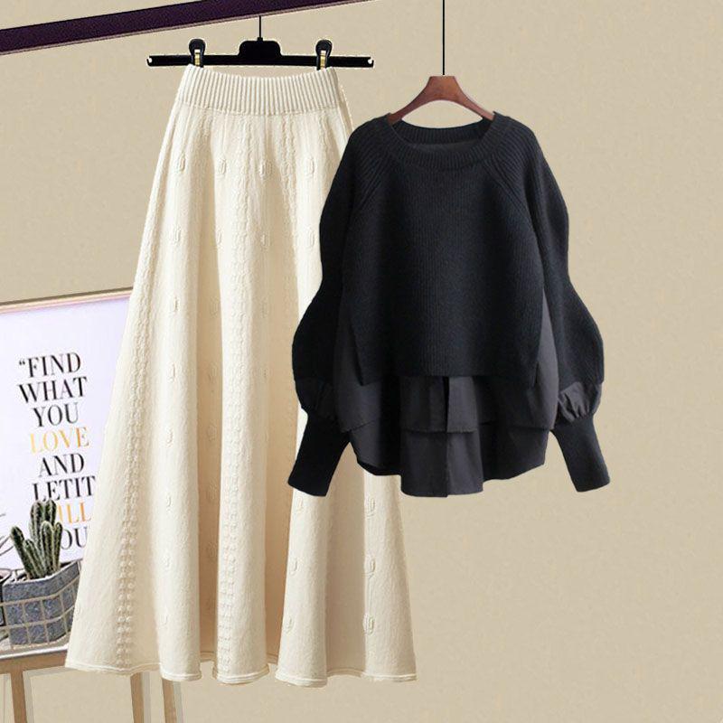 2025 Women's Chic Two-Piece Set: Hoodie & Slimming Skirt - Autumn/Winter Fashion
