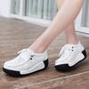 Women Genuine Leather Platform Shoes Winter Plush Walking Shoes 5cm High Wedges Heels Shoes Elegant Warm Mother Shoes