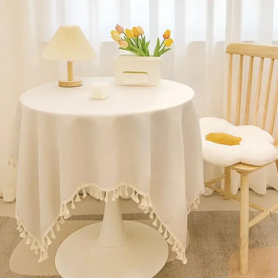 Lin Premium Tissu à Carreaux pour Fête de Table en Coton et Lin Nappe Ronde pour Table Ronde Mariage Hôtel Banquet Housse de Table Intérieur Salle à Manger Textile de Maison Décoration de Pièce 40x60cm