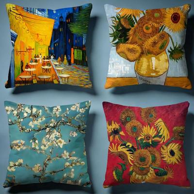 Heiß VVincent van Gogh-Kissenbezug Weiche dekorative Kissenhülle Geeignet für Schlafzimmer Sofa Auto Reisegebrauch