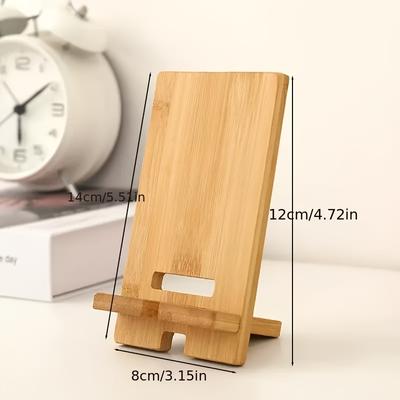 1pc Adjustable Bamboo Phone and Tablet Stand | Multi-Angle Desk Mount, Ideal for Home Office, School - Perfect Gift for Mother'S Day, Father'S Day