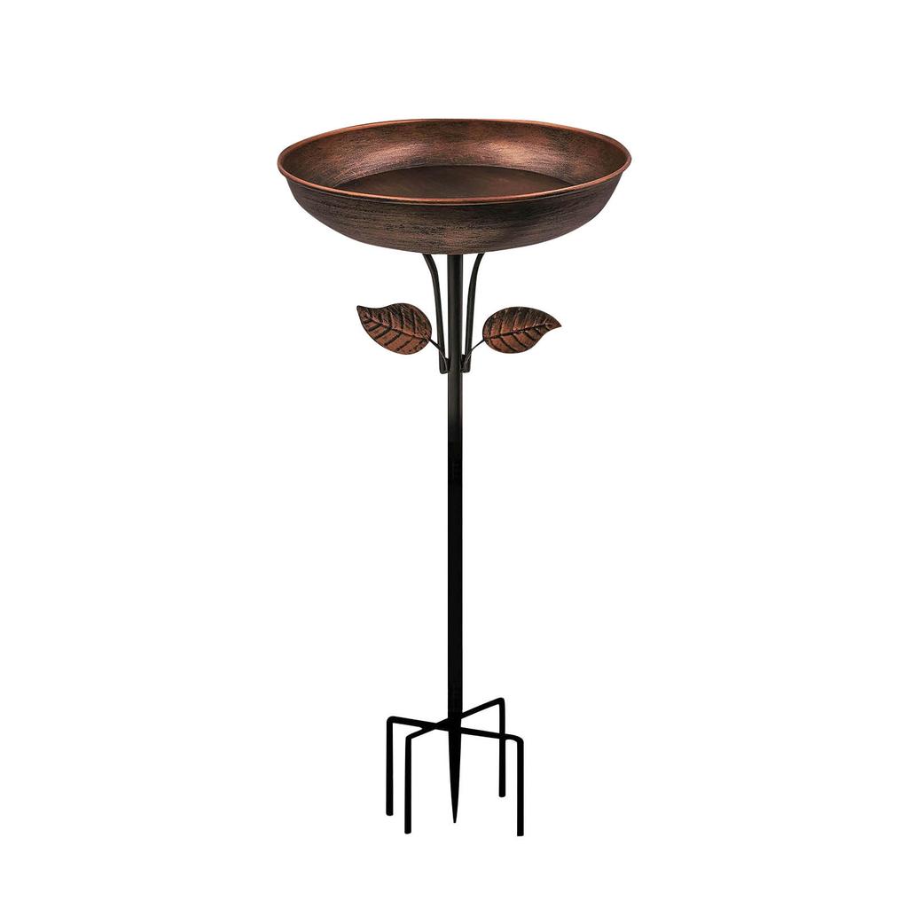 Deep Metal Bird Bath For Outdoors, Removable Bowl With Stable Upgrades Stake, Easy To Clean Birdbaths For Garden