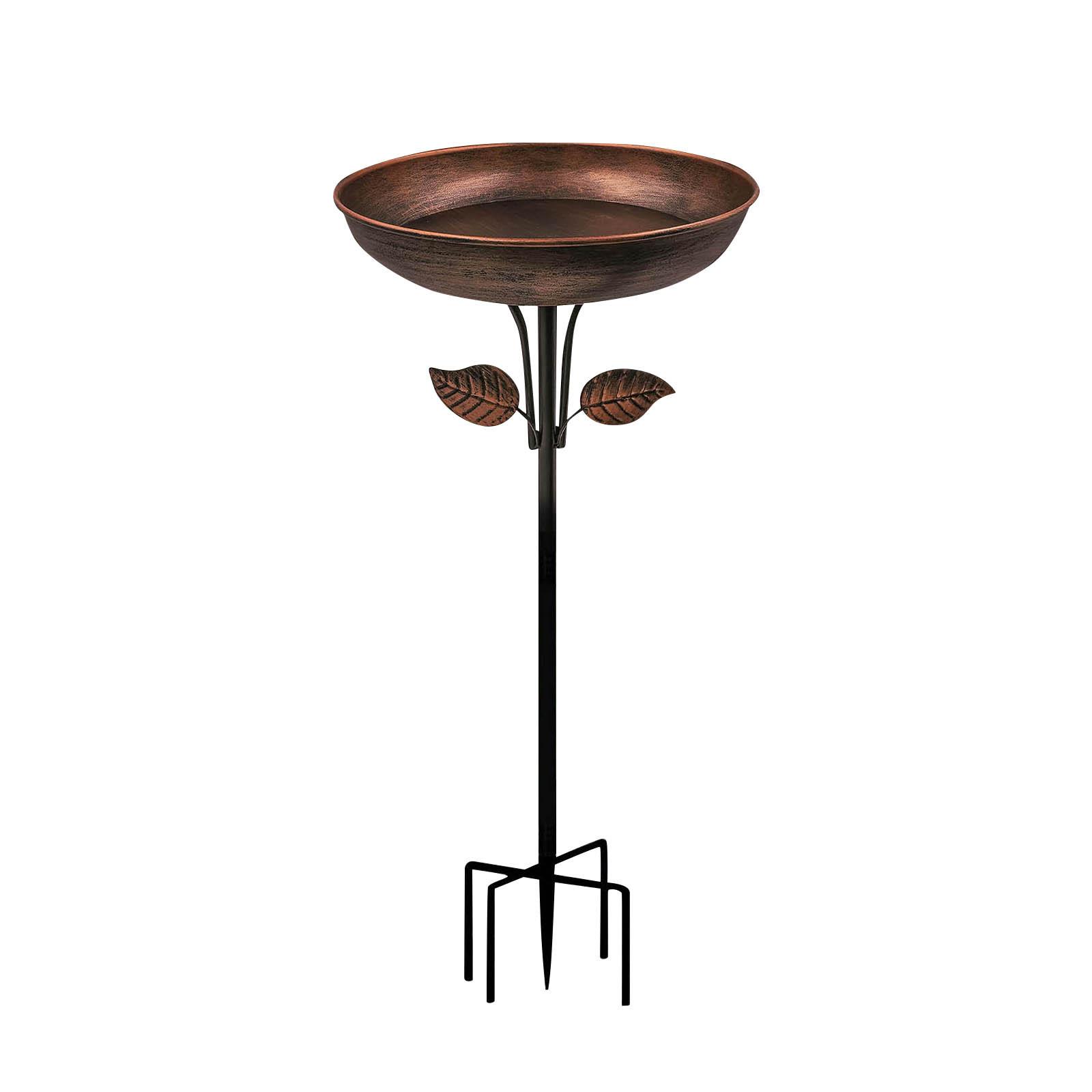 

Глубокая металлическая ванна для птиц для улицы, съемная чаша с устойчивым стержнем для модернизации, легко чистить ванночки для птиц для сада One Size