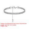 EFFIE QUEEN Stainless Steel 18k Gold Round Cut Zirconia Tennis Chain Bracelet Banquet Jewelry for Women, Men Party Gift STKB07