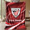Custom Text Flannel Throw Blanket, Lightweight Cozy Bed Sofa BlanketAthletic Bilbao FC