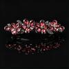 2-Piece Spring Hair Barrette Set Hairpin with Faceted Flowers and Leaf Trim for Holiday, Wedding and Stage Hairstyles