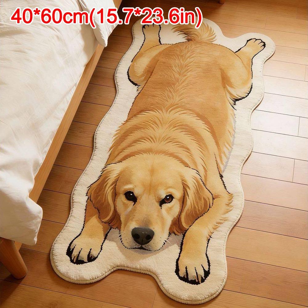 Pet Theme Rug Dog Shaped Rug Decorative Carpet Animal Floor Mat Cute Entryway Mat  Bedroom Decor