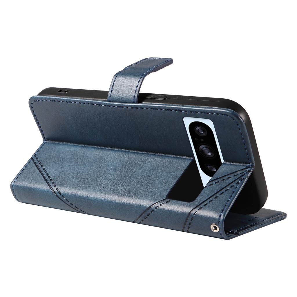 For Google Pixel 8 Pro Case Lines Pattern PU Leather Wallet Folio Phone Cover