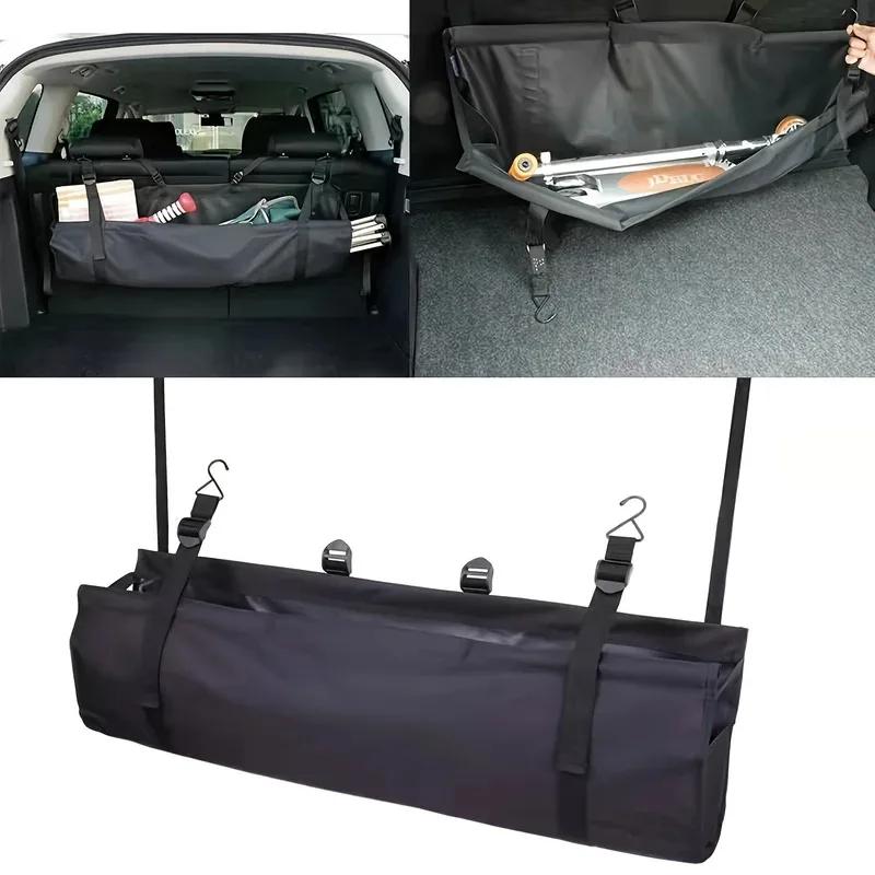 1Pc Car Trunk Organizer Oxford Backseat Storage Bag Net Multi-use Adjustable Seat Back Organizers Universal for Cars