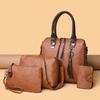 New women's bag, retro messenger bag, fashion child and mother bag, oily leather shoulder four-piece set, women's handbag.