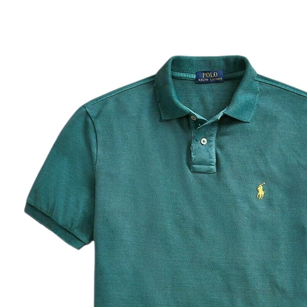 Polo Ralph Lauren Solid Color Pony Embroidered Casual Short Sleeve Polo Shirt Men tops Green 710670136-045
