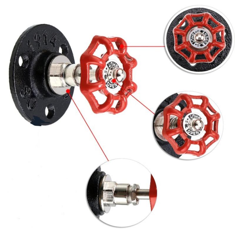 Retro Industrial Faucet Valve Towel Hook Creative Design Waterproof Wall Mounted Hanger for Garage Home Furnishings