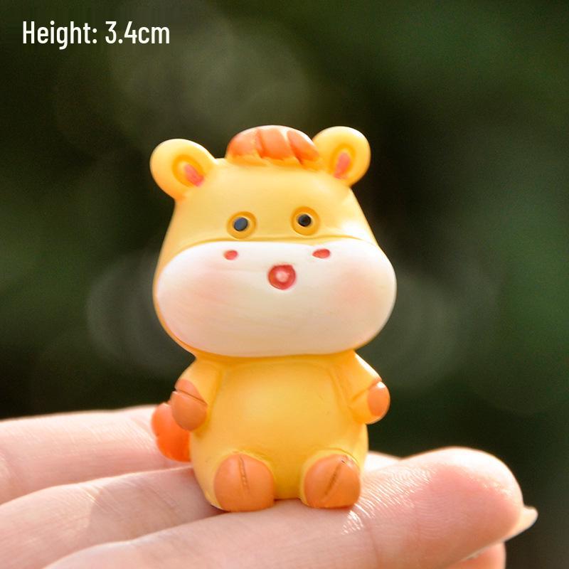 Chinese Zodiac Animal Resin Mini Ornaments for Desk and Car Decor
