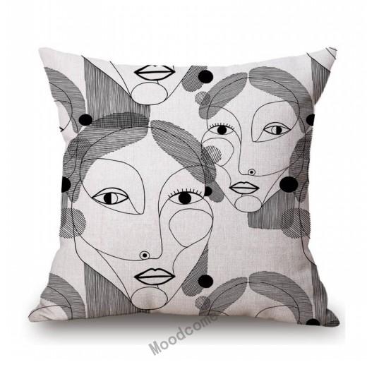 Picasso Abstract Cartoon Face Oil Painting Cotton Linen Home Decorative Sofa Pillow Case World Famous Car Cushion Cover