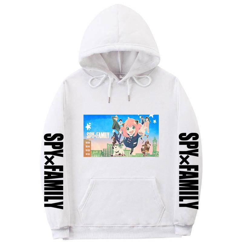 Spy X Family Anime Printed Hoodie Men Women Unisex Oversized Fleece Sweatshirt With Ribbed Hem