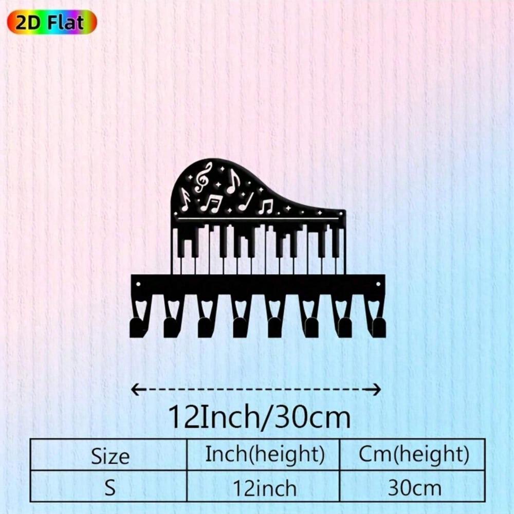 Vintage Music Piano Key Wall Hook Heavy Iron Coat Rack 8 Hooks Room Decor Wall Art Home Gift