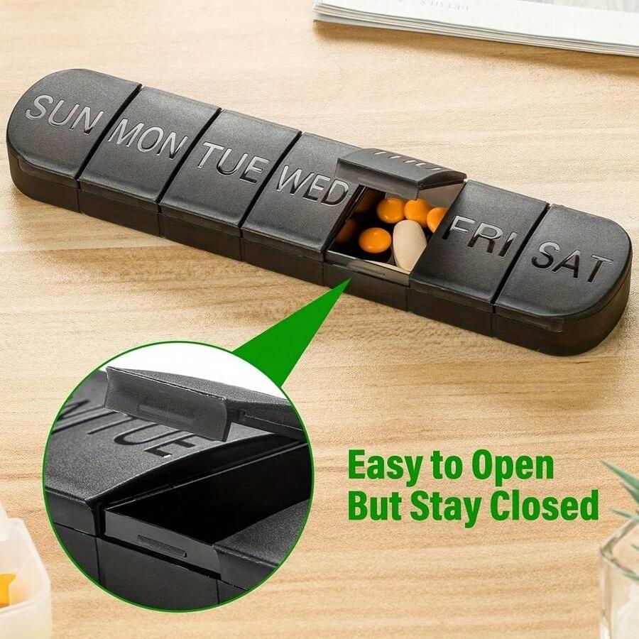 Weekly Pill Case Portable 7 Days Medicine Tablet Box Travel Drugs Storage Organizer Vitamin Fish Oil Compartments Packaging Case