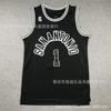 Mens Womens Basketball Jersey Green White Black Embroidered NBA San Antonio Spurs Wembanyama 1 Youth Adult Size