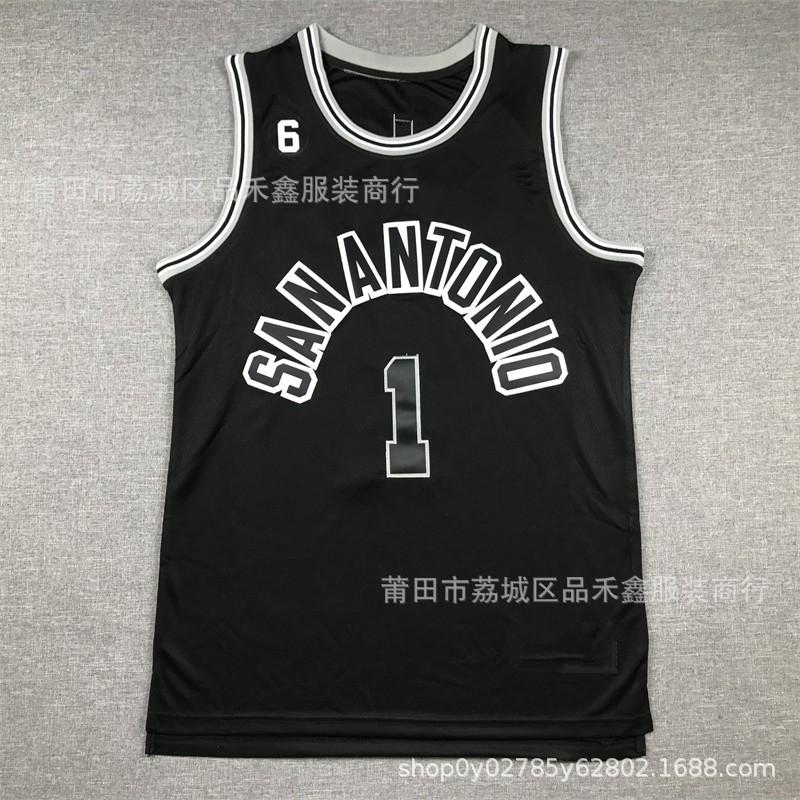 Mens Womens Basketball Jersey Green White Black Embroidered NBA San Antonio Spurs Wembanyama 1 Youth Adult Size