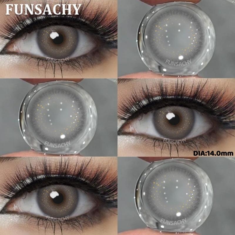 FUNSACHY 1 Pair Colored Contact Lenses Natural Big Black Eyes Blue Green Soft Contact Lenses for Women Brown Gray Contact Lenses