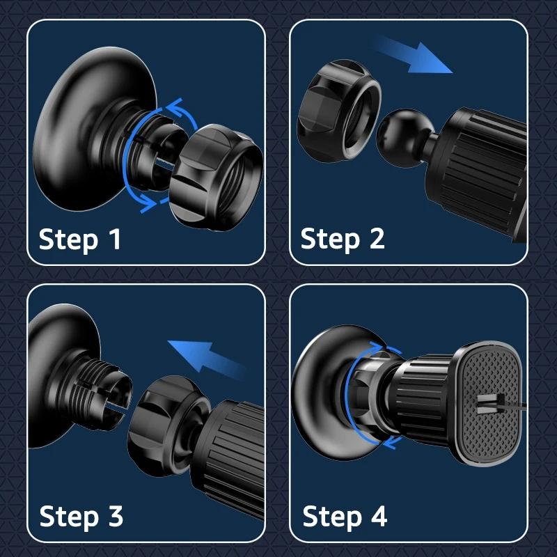 Nouveau Support de Téléphone Magnétique pour Voiture Rotation à 360° Clip pour Grille d'Aération de Voiture Aimant Puissant Support pour Téléphone Portable pour iPhone Xiaomi Samsung