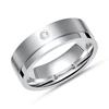 8mm Double Layers Wedding Rings With AAA+ Cubic Zirconia Trendy 316l Stainless Steel Jewelry For Women Best Friend Gift