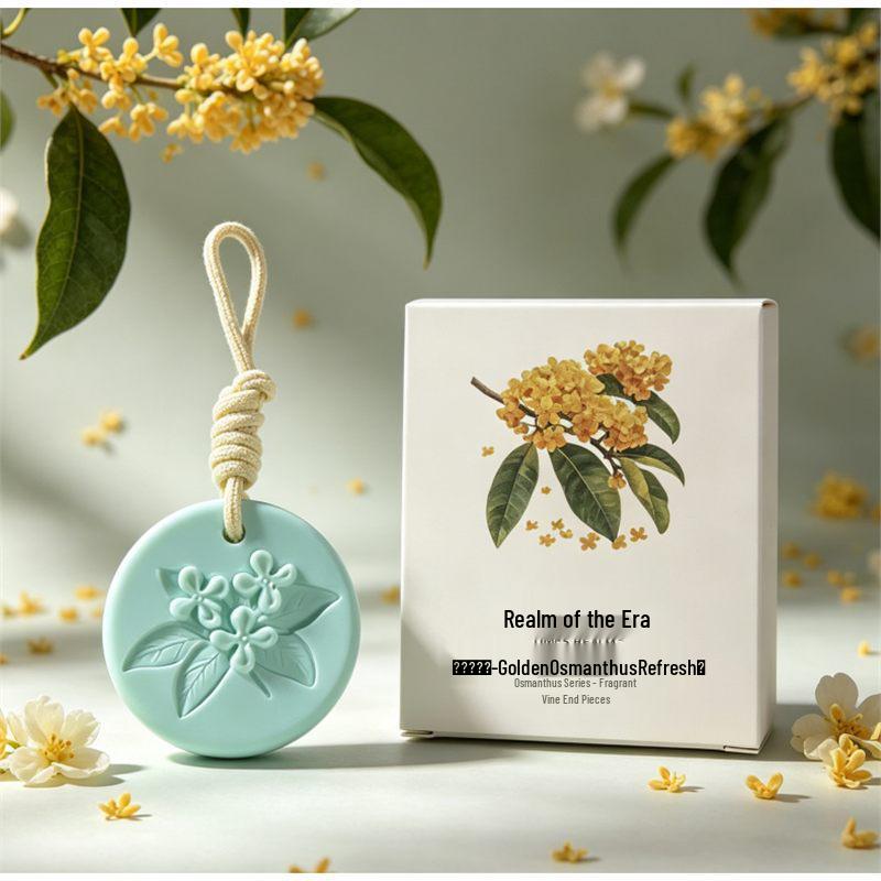 Osmanthus Gardenia Embossed Plaster Aroma Ornament – Long-Lasting High-End Diffuser Stone for Car or Home Fragrance. 68g