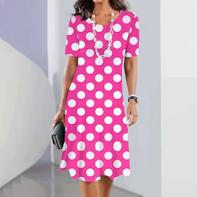 Elegant Fashion Short Sleeve T-shirt Dress Beach Vacation Midi Dresses Women 3d Print Clothing
