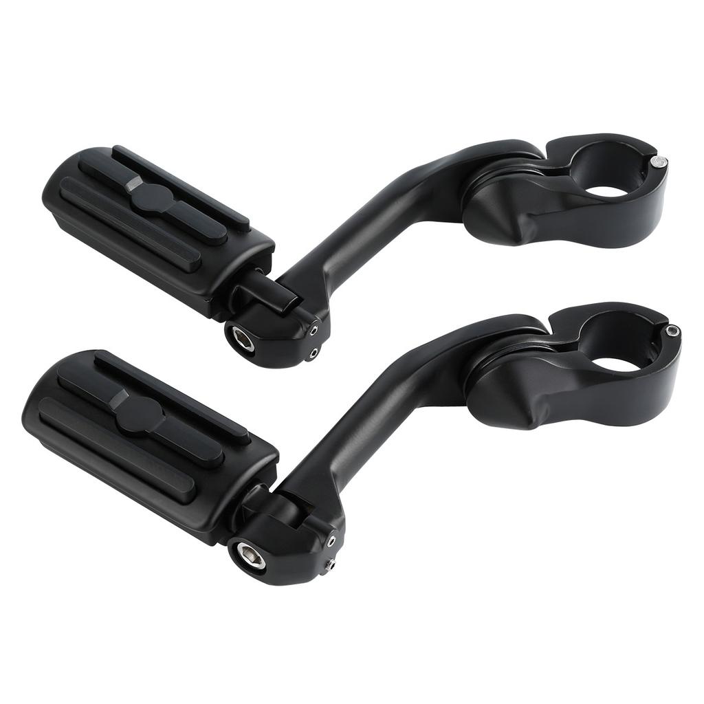 Verstellbare Highway-Fußrasten Fußstütze 1 1/4" Langer abgewinkelter Montagekit Passend für Harley 32mm Motorschutzbügel