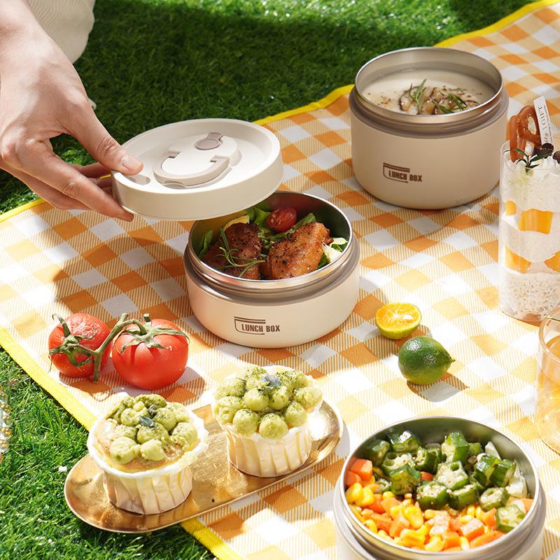 304 Stainless Steel Multi-layer Bento Box with Soup Bowl - Portable & Insulated