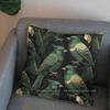 2D Green Birds & Leaves Pattern Decorative Pillow Pattern Cushion Cover Suitable For Sofa Bedroom Car Pillow Cover