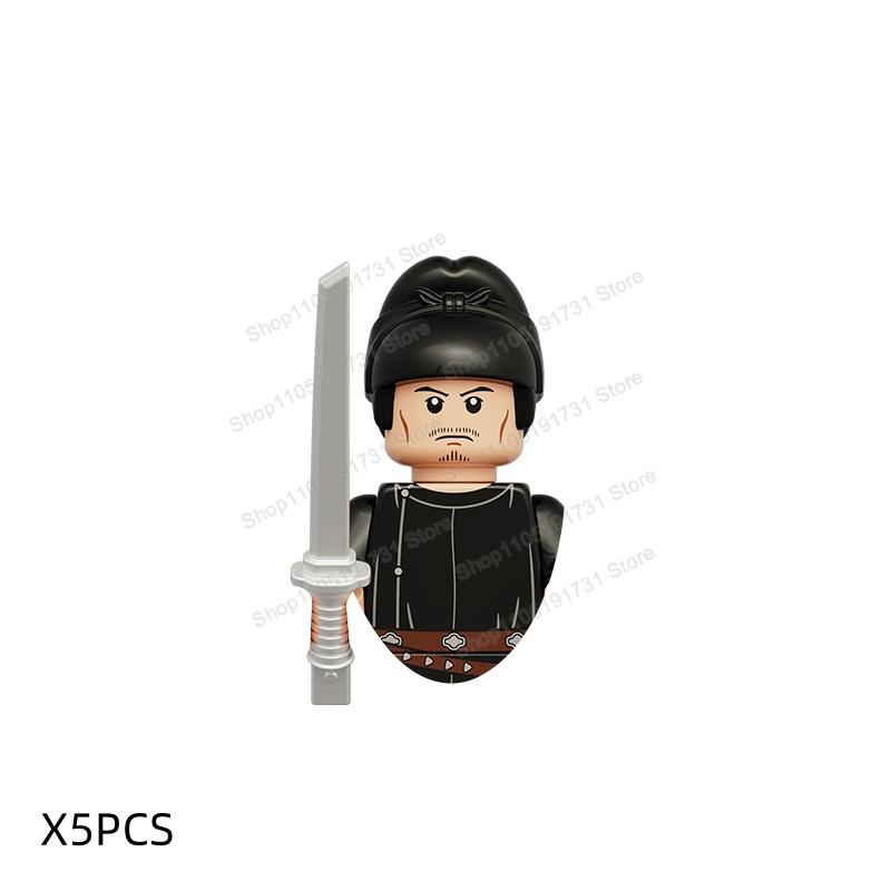 MOC Chinese Soldier Figures Building Blocks Shangzhou Dynasty Qin Dynasty Castle Warrior Knights Army Accessories Bricks Toys