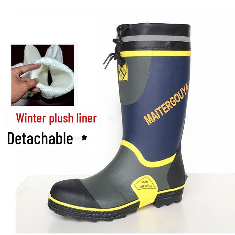 Ανδρικές Αδιάβροχες Μπότες Εργασίας Ψηλού Πάνω Μέρους με Ατσάλινη Μύτη - Αντιθραυστικές, Αντιδιατρητικές, Μαλακές, Αναπνέουσες, Μοντέρνες για Εργοτάξια