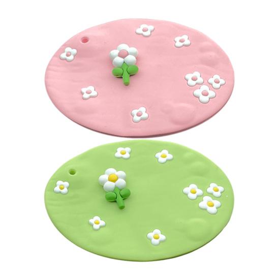 Cartoon Flower Car Coaster Heat-Resistant Washable Cup Mat for Vehicle Interior Cute Dashboard Decor for Cup Holders School Office Desk