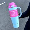 1pc Stainless Steel Dual-Waterway Tumbler, 1200ml Handled Insulated Mug, Portable Outdoor Sports Cold Cup, Couple Gift