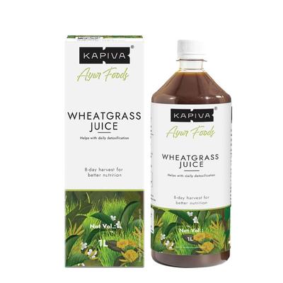 Kapiva Wheatgrass Juice 1L Pack of 1 | Natural Detox, Digestive Cleanse, Blood Purification, Metabolism Support